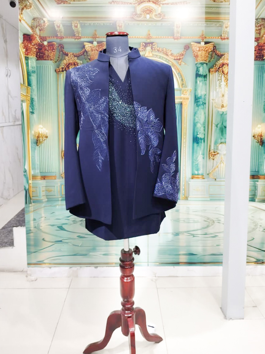 Midnight Blue Zari Jodhpuri Set